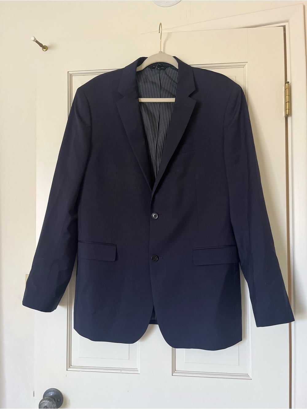 Banana Republic Blazer Men 42L Blue Standard Fit Marzotto Italian 120s Wool
